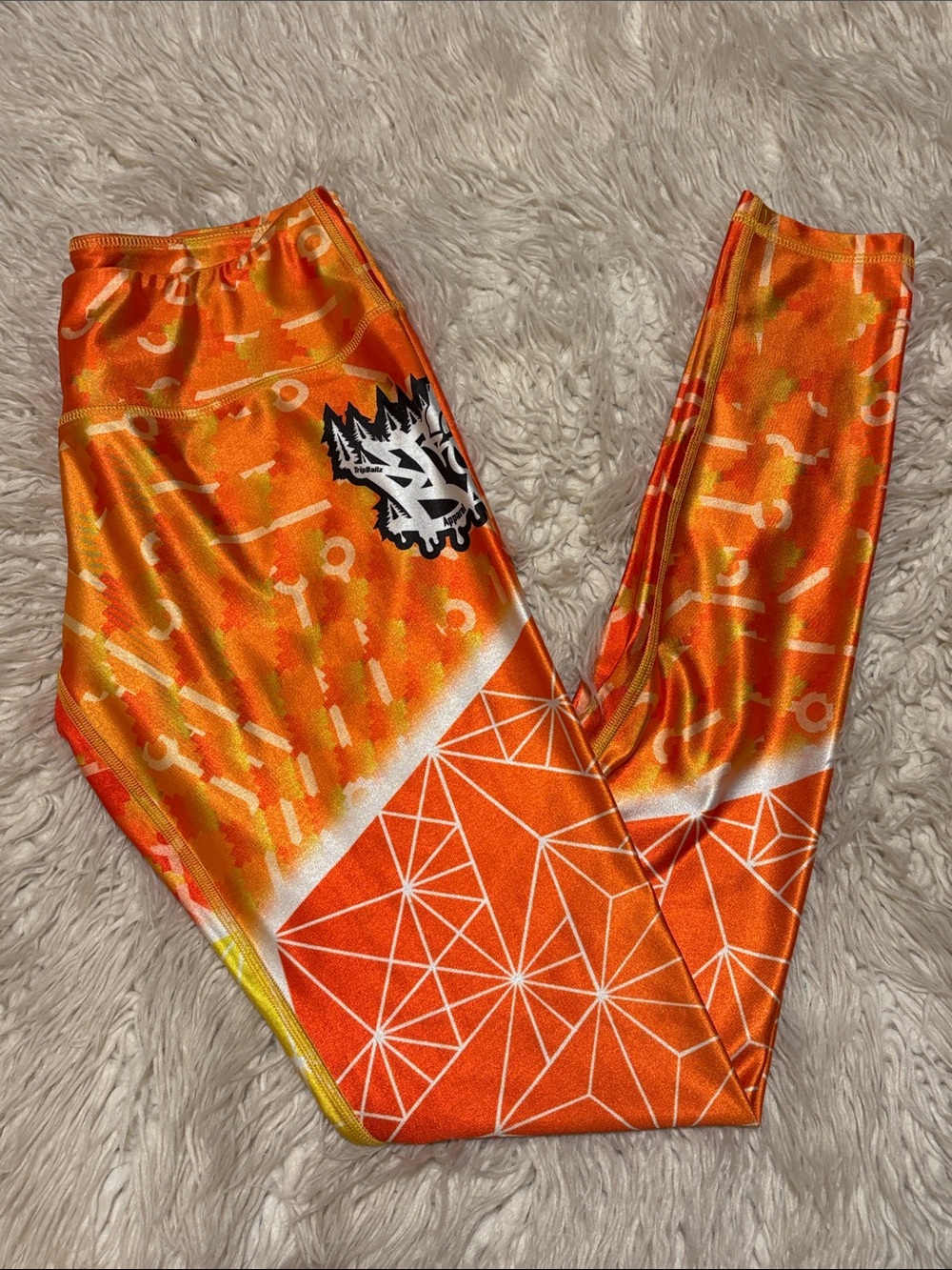 🍊Festival Geometric Orange Leggings